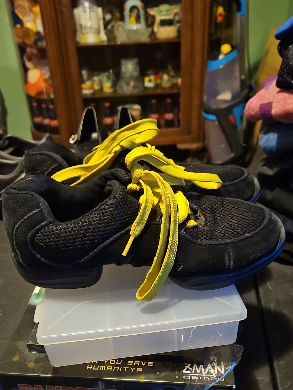balera Black Kids Sneakers with Yellow Laces
